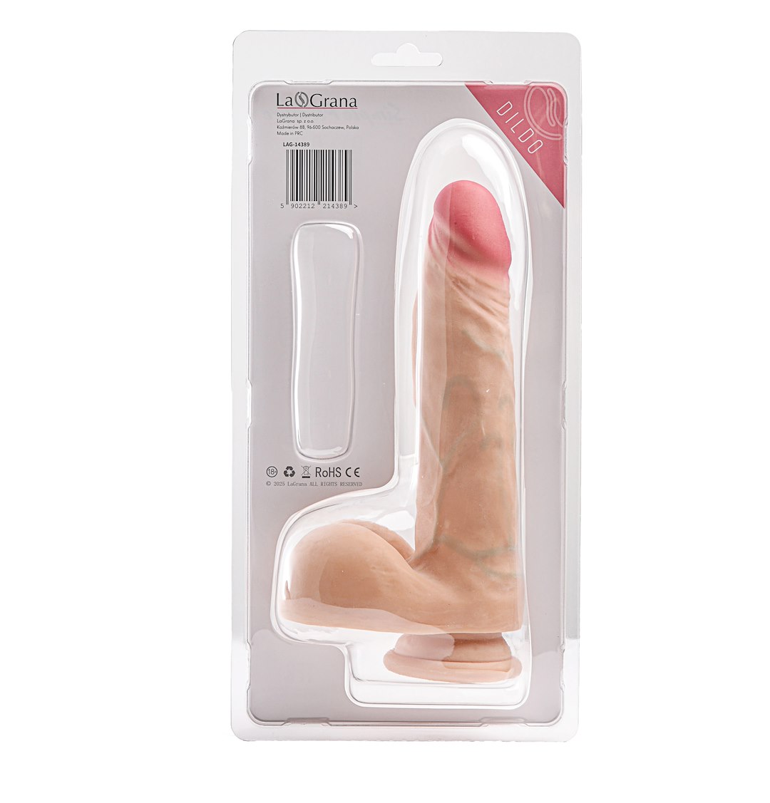 Simple Pleasure dildo z wbudowanym kręgosłupem cyberskóra kolor cielisty 23 cm — zdjęcie 3