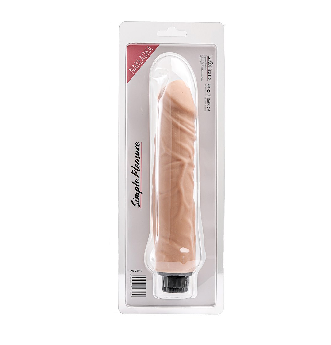 Simple Pleasure wibrator z regulacją prędkości cyberskóra kolor cielisty 23,5 cm — zdjęcie 3