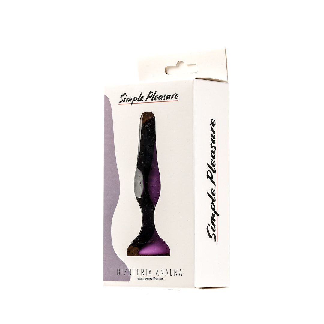Simple Pleasure - Korek Analny Silikonowy Fioletowy Smuk³y D³ugi Rozmiar S