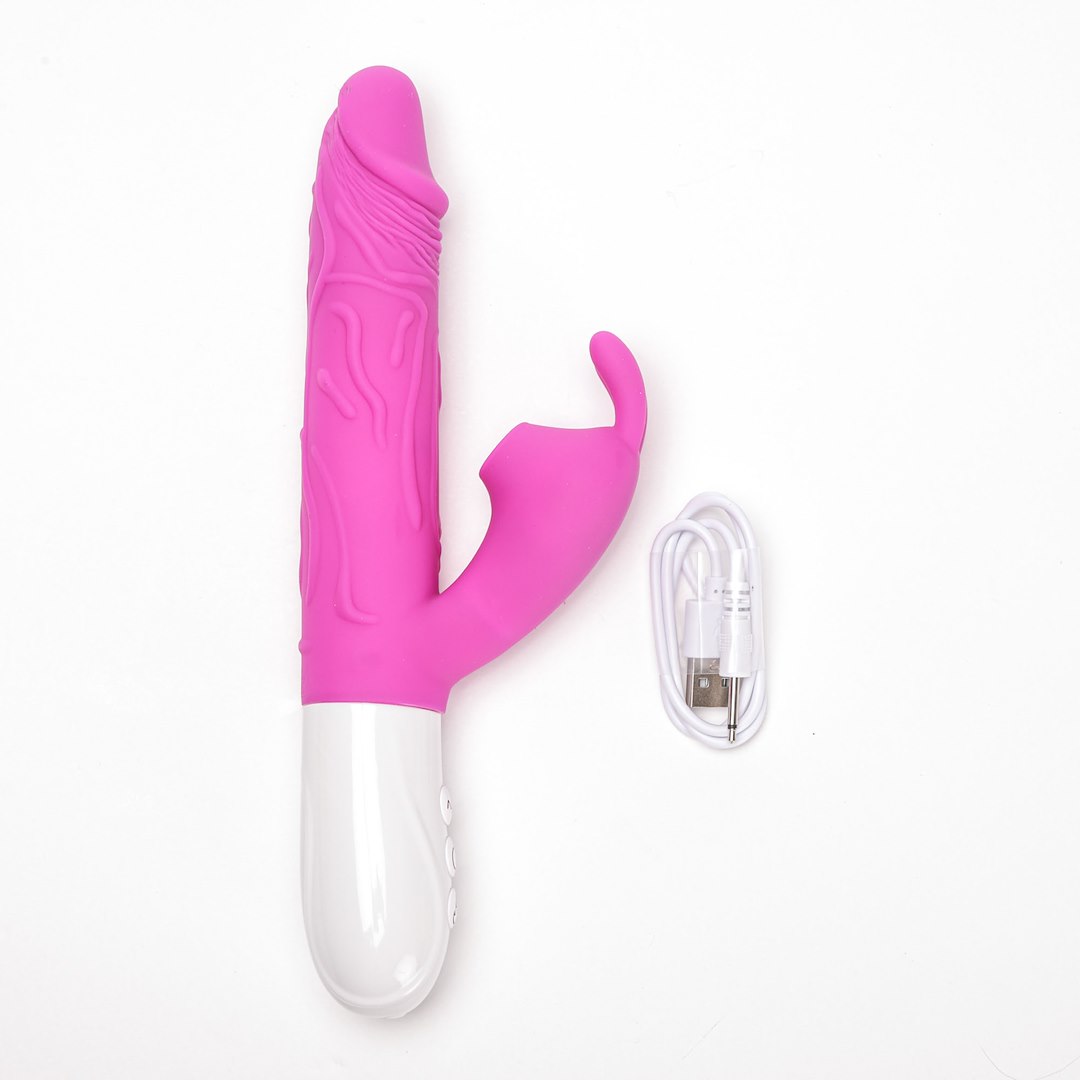 Wibrator Silikonowy Typ Króliczek Ładowany Usb Fioletowy — zdjęcie 3