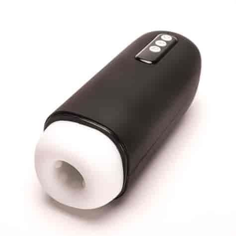 Masturbator Z Wibracją Ssaniem Cyberskóra Ładowany Usb Czarny