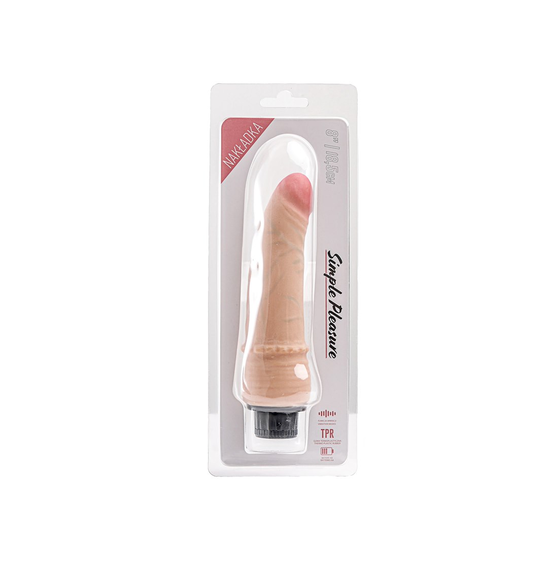 Simple Pleasure wibrator z regulacj¹ prêdkoci cyberskóra kolor cielisty 18 cm