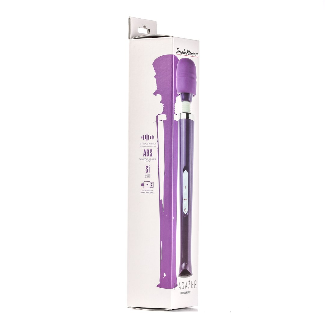Masażer Kulowy Magiczna Różdżka Ładowany Usb Fioletowy — zdjęcie 3