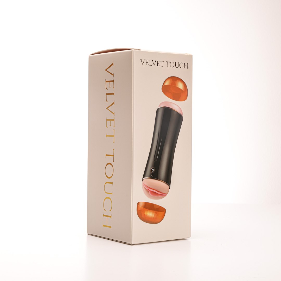 Velvet Touch - Masturbator Z Wibracj¹ Dwustronny Wagina Anus  Cyberskóra £adowany Usb Czarny