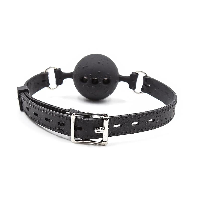 Silicone Breathable Ball Gags 4,5 cm Size M Black — zdjęcie 3