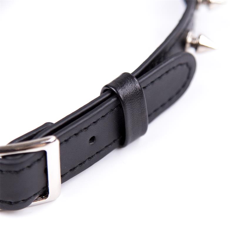 Collar with Spikes Adjustable 43 cm Black — zdjęcie 3