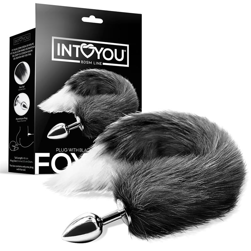 Anal Plug Black and White Foxy Tail — zdjęcie 3