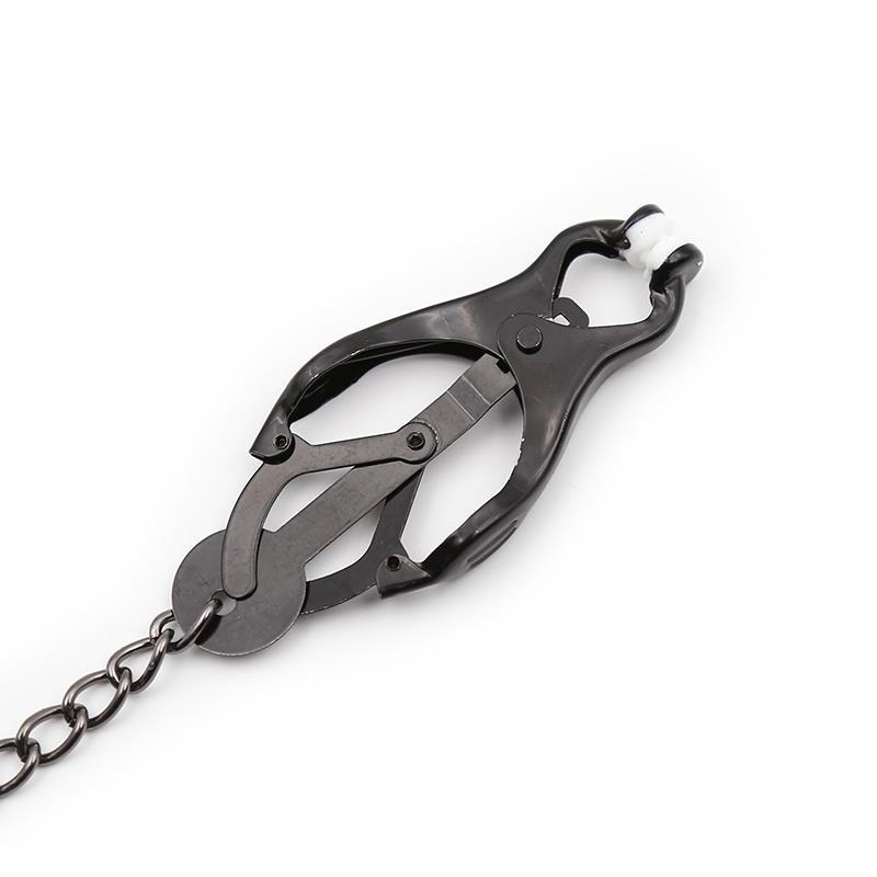 Japanese Nipple Clamps with Chain Black — zdjęcie 3
