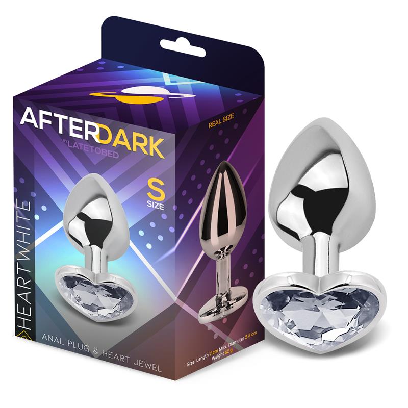 AFTERDARK - Heart Shaped Butt Plug White Size S