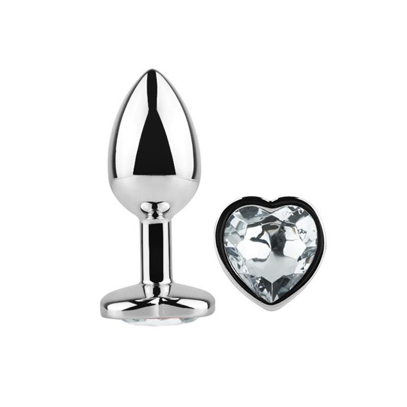 Heart Shaped Butt Plug White Size M — zdjęcie 3