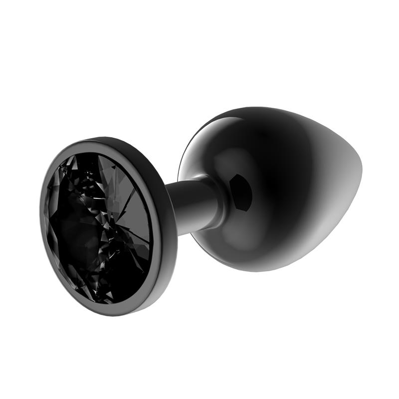 Blackgem Metalic Butt Plug with Black Jewel Size L — zdjęcie 3