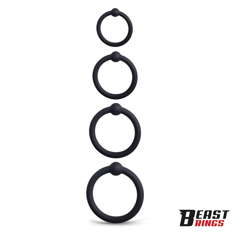 Set of 4 Penis Rings Silicone S, M, L and XL — zdjęcie 3