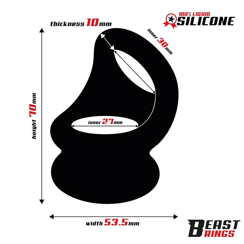 Double Penis Ring Liquid Silicone 27/30 mm — zdjęcie 3