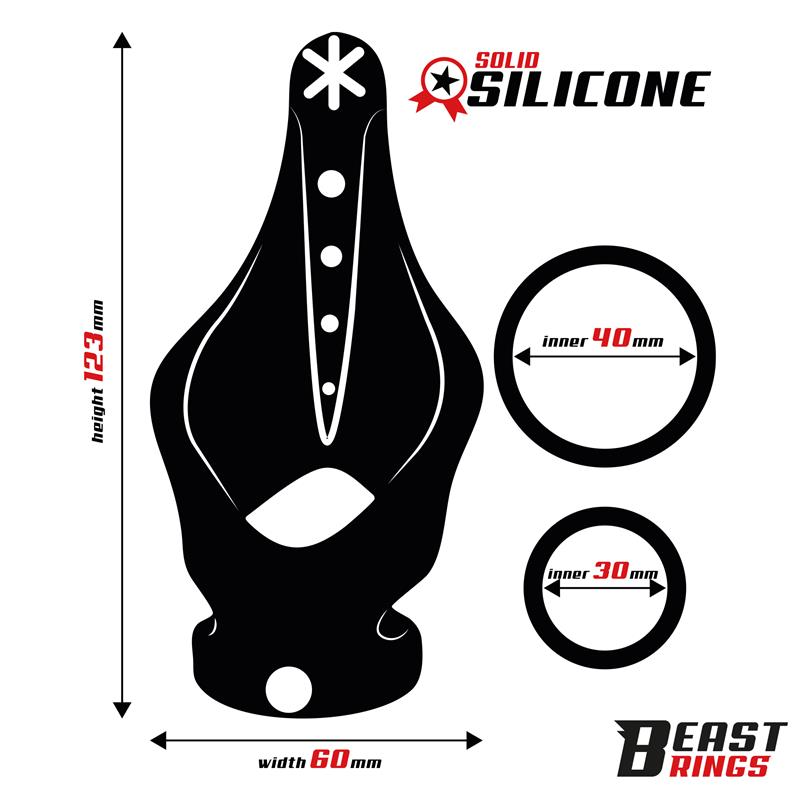 Double Penis Ring Solid Silicone 37/45 mm — zdjęcie 3