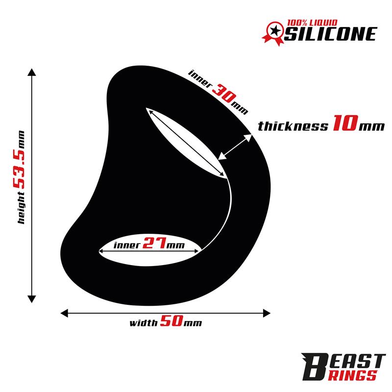 Double Penis Ring Liquid Silicone 27/30 mm — zdjęcie 3