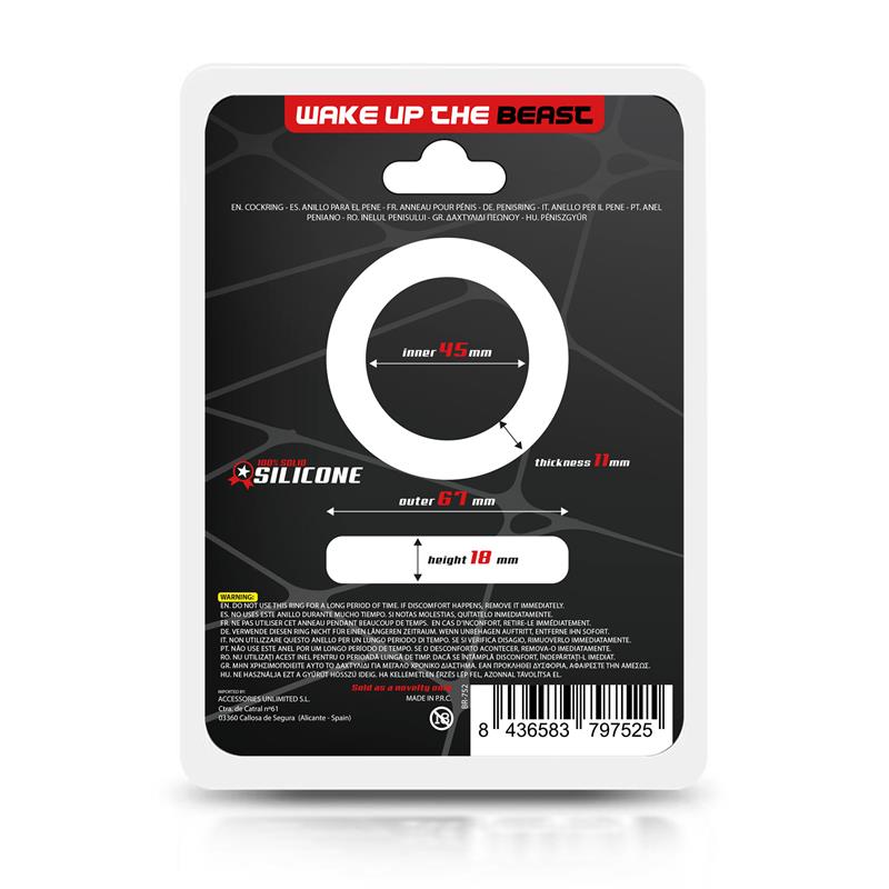 Solid Silicone Cock Ring 4.5 cm — zdjęcie 3
