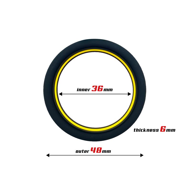 Penis Ring 100% Solid Silicone 3.6 cm Yellow and Black — zdjęcie 3
