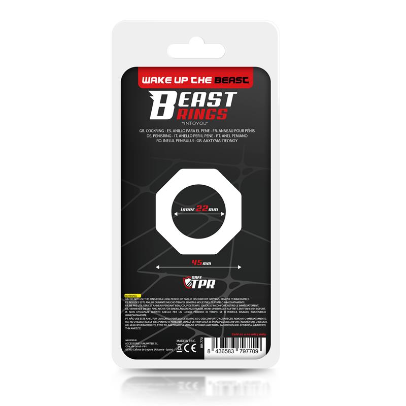 Cock Ring Super Flexible Polygonal 2.2 cm Black — zdjęcie 3
