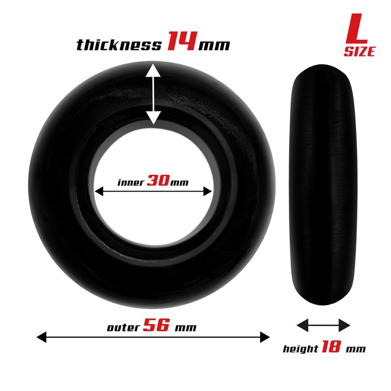 Set of 3 Cock Rings Flexible Black — zdjęcie 3