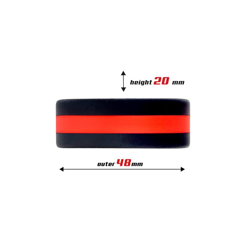 Penis Ring 100% Solid Silicone 3.6 cm Red and Black — zdjęcie 3