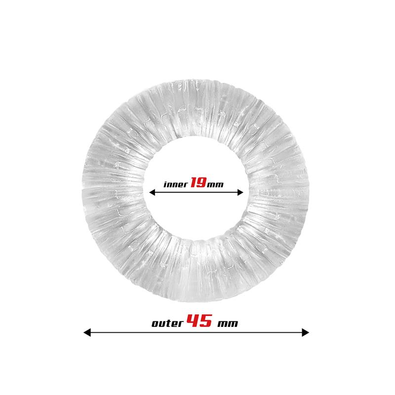 Cock Ring Super Flexible Striped 1.9 cm Clear — zdjęcie 3