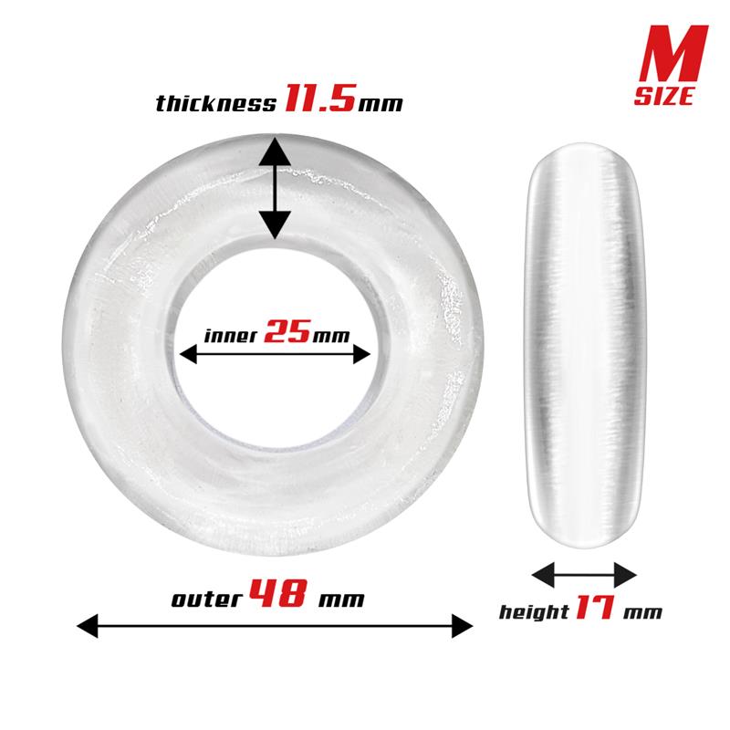 Set of 3 Cock Rings Flexible Clear — zdjęcie 3