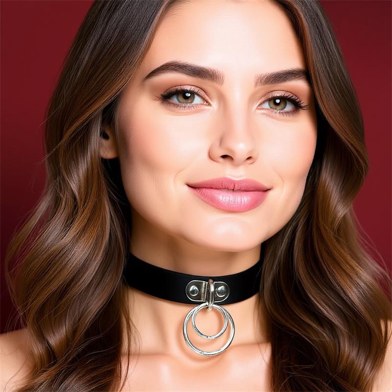 Cinderella Collar with Double Ring Black — zdjęcie 3