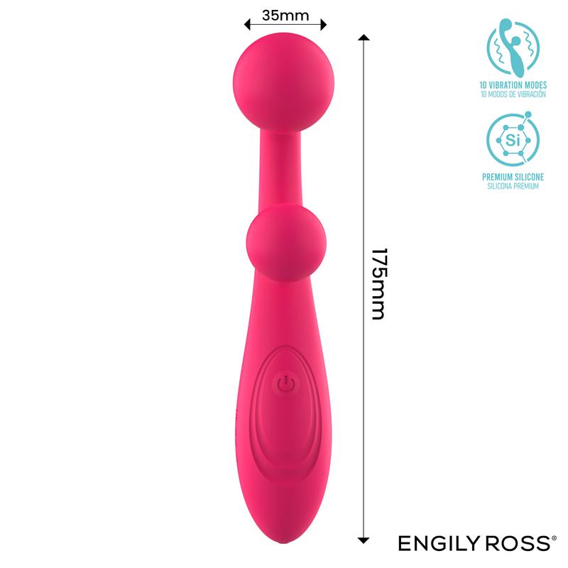 Rollie Double Ball Vibrator USB Silicone Pink Cl50 — zdjęcie 3