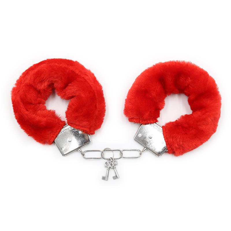 Furry Metal Handcuffs Red — zdjęcie 3