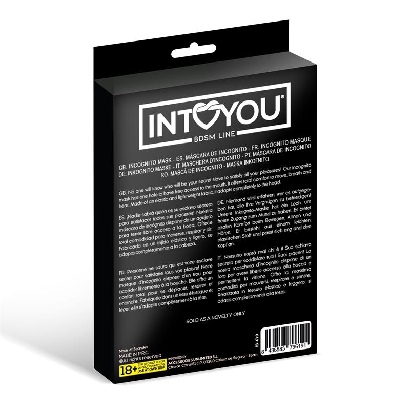 Lilith Incognito Mask with Opening in the Mouth Black — zdjęcie 3