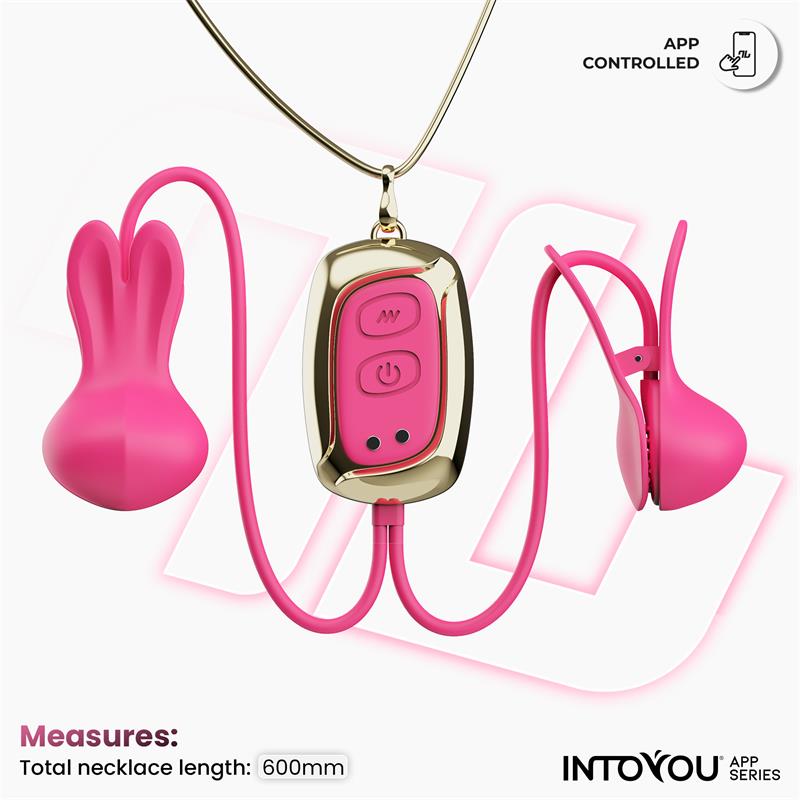 Tickly Nipple Clamps ith Vibration, Remote and Necklace with App — zdjęcie 3