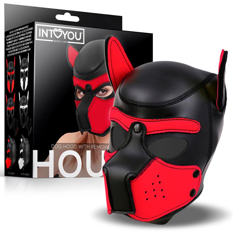 Hound Dog Hound with Removable Muzzle Neoprene Black/Red One Size — zdjęcie 3