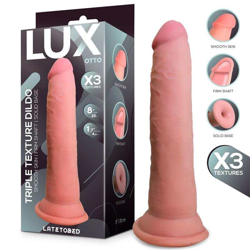 Otto Triple Texture Dildo 8" Skin Colour TPE CL,22 — zdjęcie 3