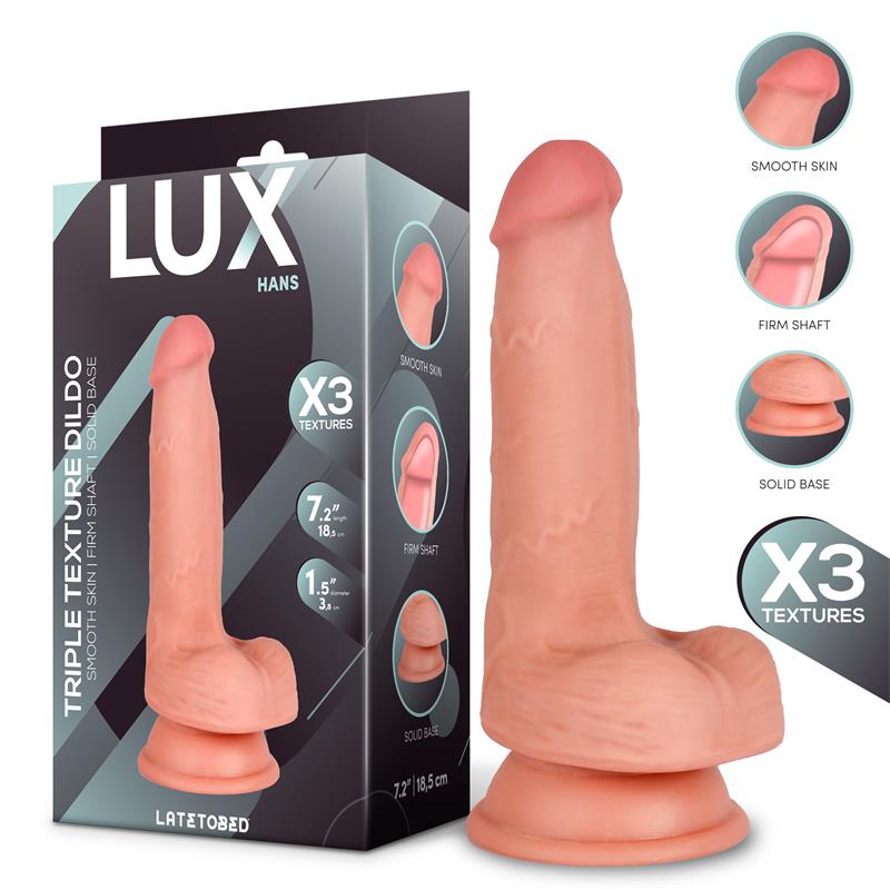 Hans Triple Texture Dildo w/Balls 7,2" Skin Cl,12 — zdjęcie 3