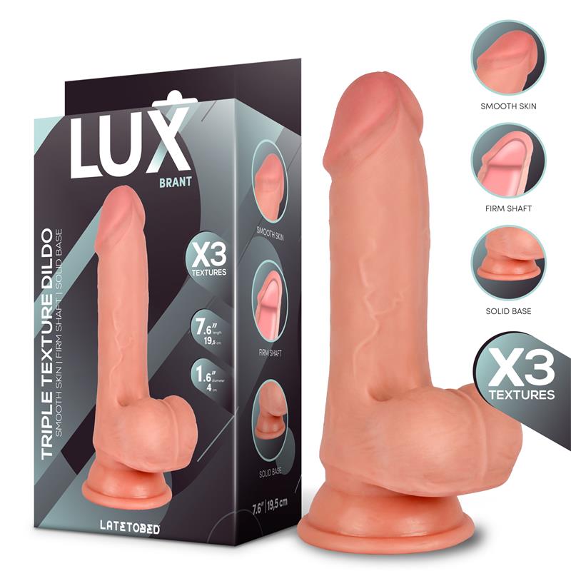 Brant Triple Texture Dildo w/Balls 7,6" Skin Cl,12 — zdjęcie 3