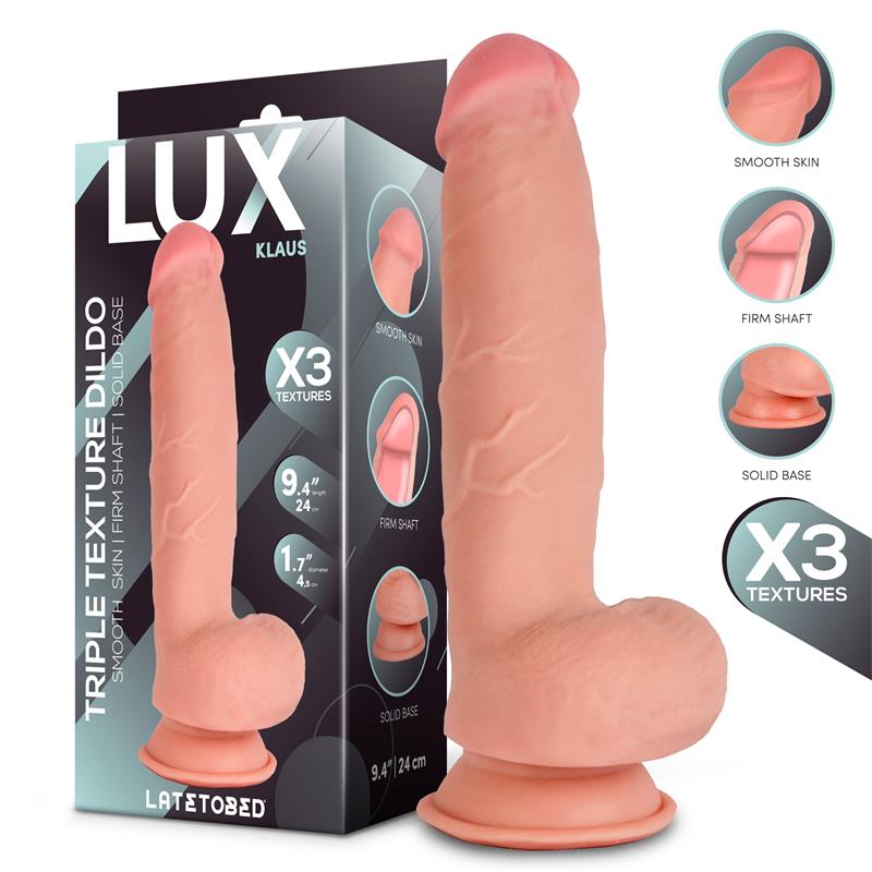 Klaus Triple Texture Dildo w/Balls 9,4" Cl,12 — zdjęcie 3