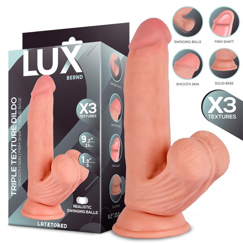 Bernd Triple Texture Dildo w/Swing Balls 9,2"Cl,10 — zdjęcie 3