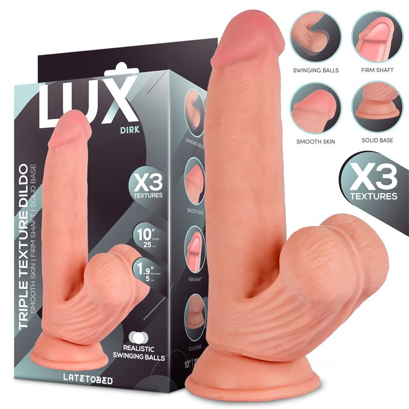 Dirk Triple Texture Dildo w/Swing Balls 10" Cl,10 — zdjęcie 3