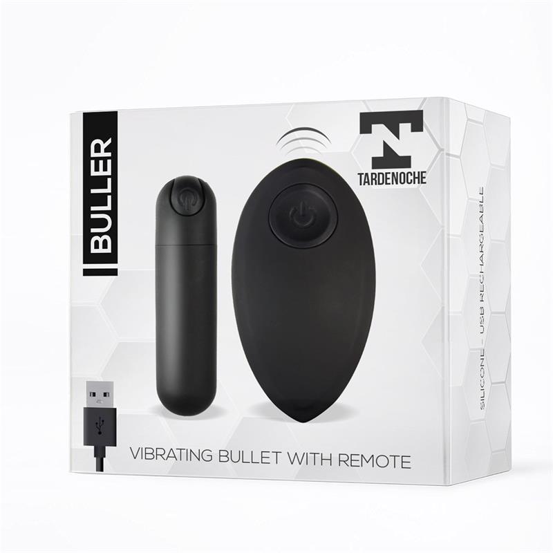 Buller Vibrating Bullet Remote Control USB Silicone Black — zdjęcie 3