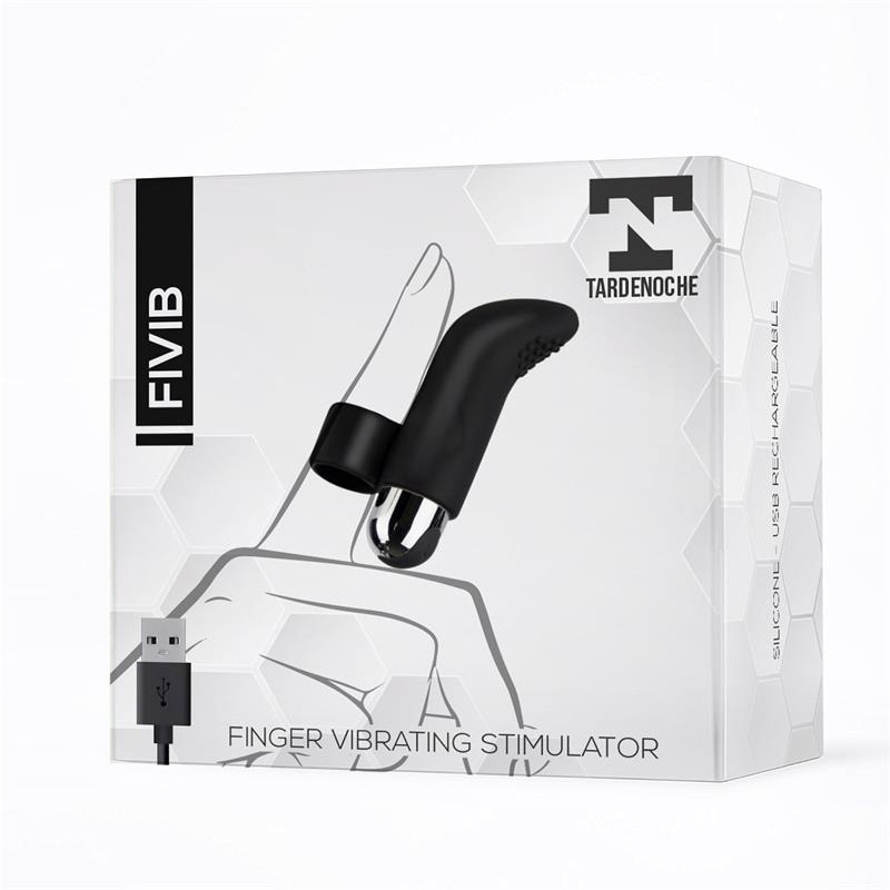 Fivib Finger Vibrating Stimulator USB Silicone Black — zdjęcie 3