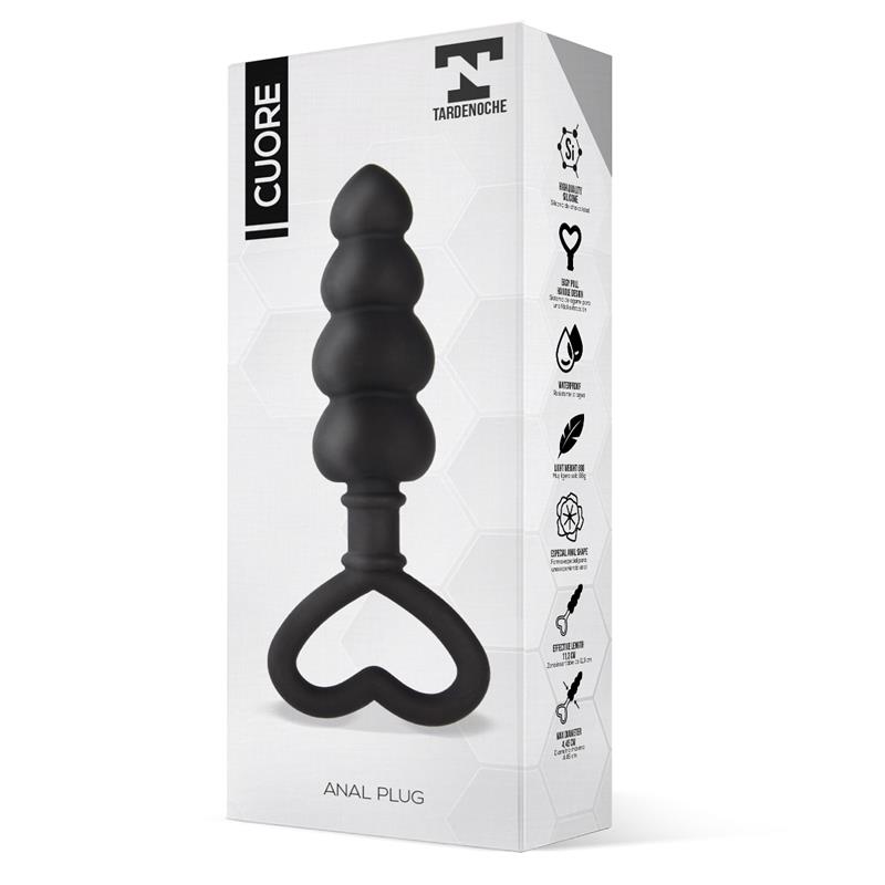 Cuore Anal Plug Silicone Black — zdjęcie 3
