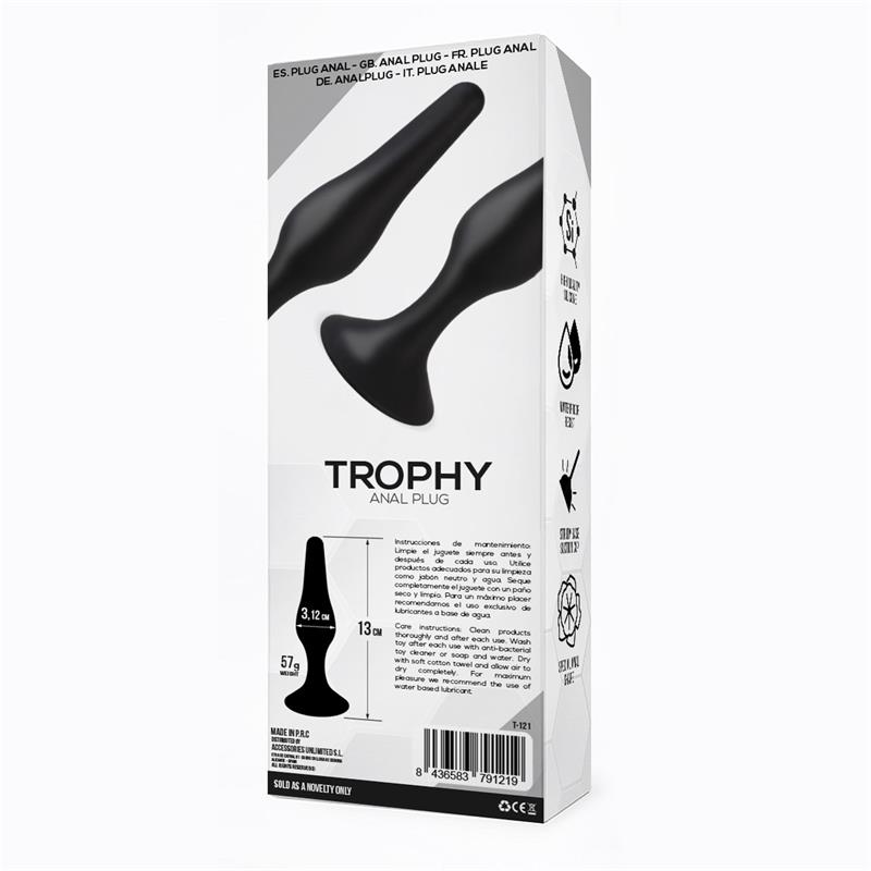 Trophy Anal Plug 13 cm Silicone Black — zdjęcie 3