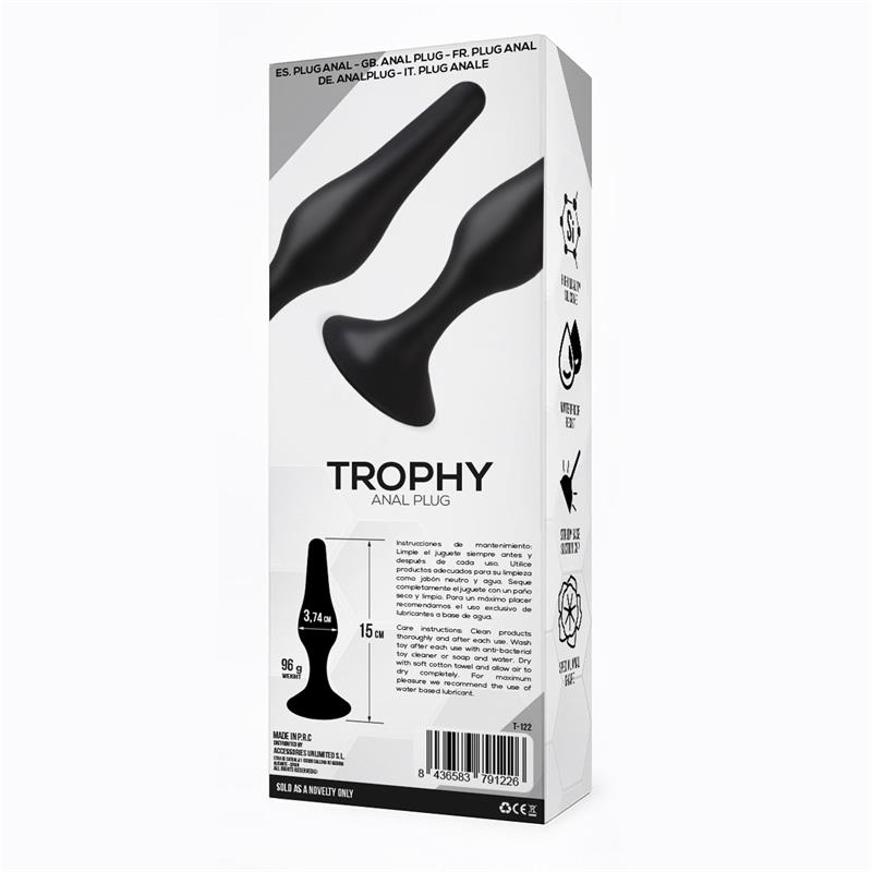 Trophy Anal Plug 15 cm Silicone Black — zdjęcie 3