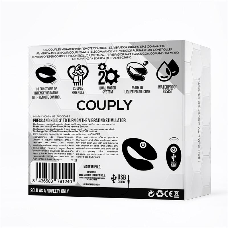 Couply Couple Toy with Remote Control USB Unibody Liquid Silicone — zdjęcie 3