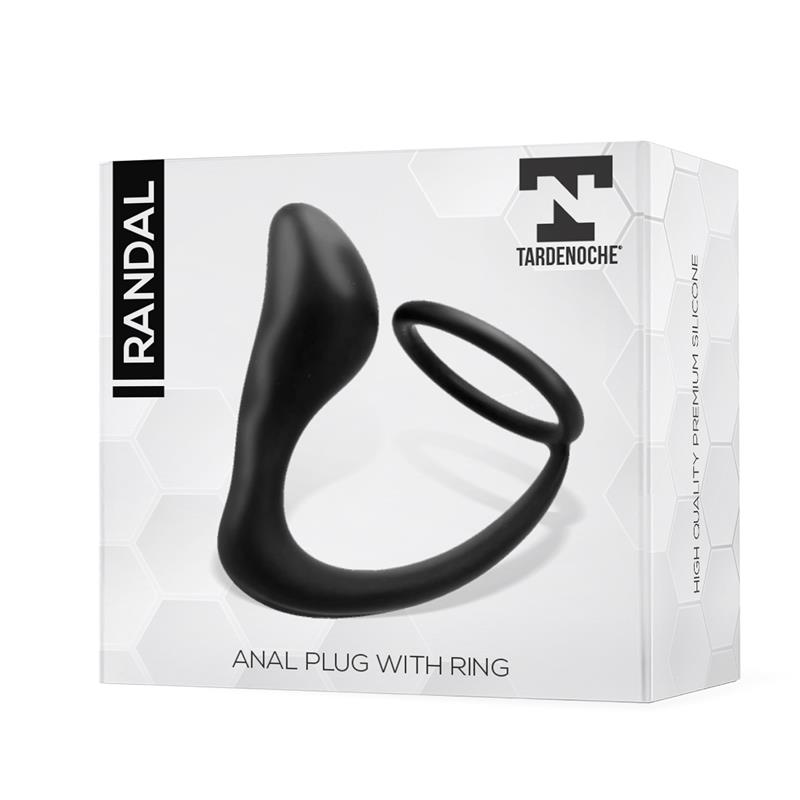 Randal Butt Plug with Penis Ring Silicone Black — zdjęcie 3