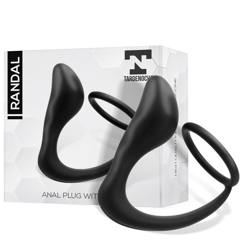 TARDENOCHE - Randal Butt Plug with Penis Ring Silicone Black