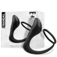 Randal Butt Plug with Penis Ring Silicone Black