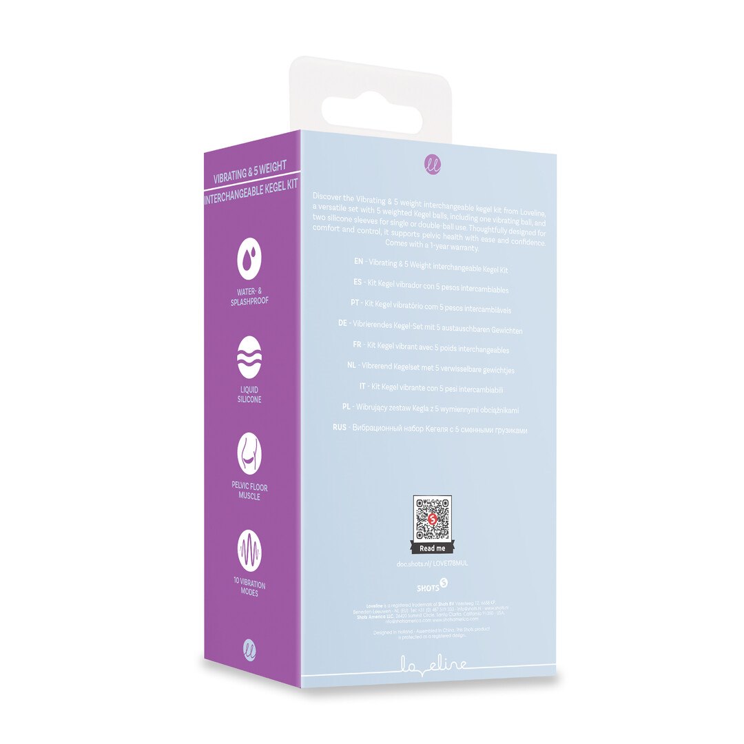 Vibrating and 5 Weight Interchangeable Kegel Kit with Remote Control - Purple — zdjęcie 3