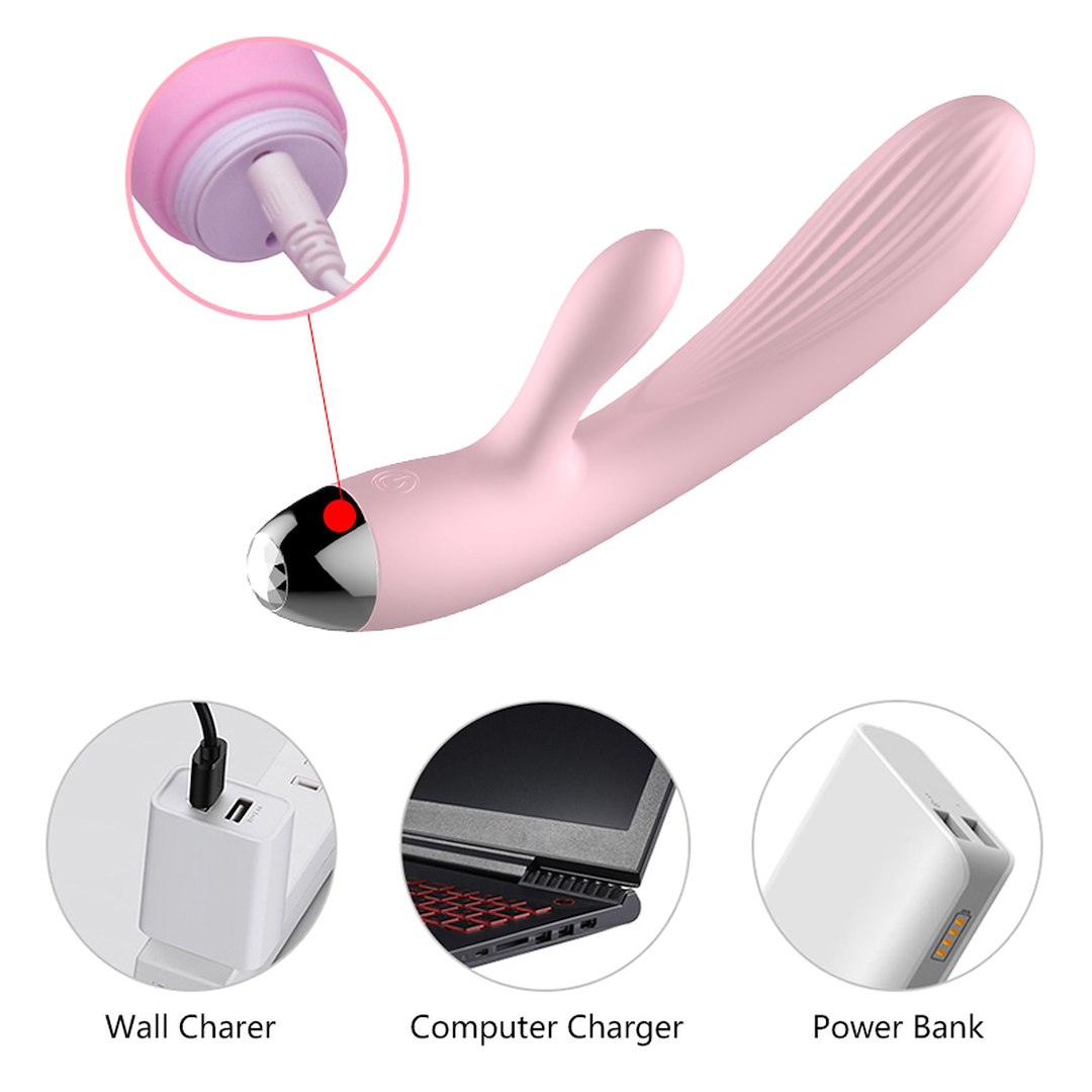 Wibrator Silikonowy Typ Króliczek Ładowany Usb Różowy — zdjęcie 5