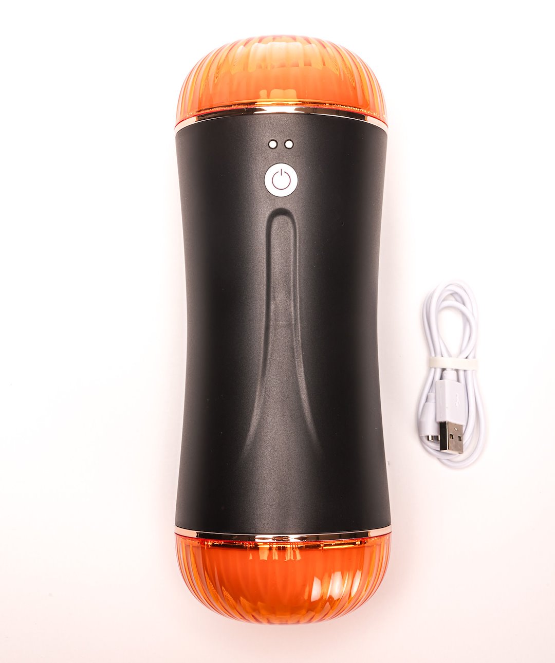 Masturbator Z Wibracją Dwustronny Wagina Anus  Cyberskóra Ładowany Usb Czarny — zdjęcie 4